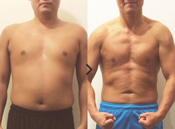 3ヶ月のトレーニングで12.5キロ痩せた男性の場合