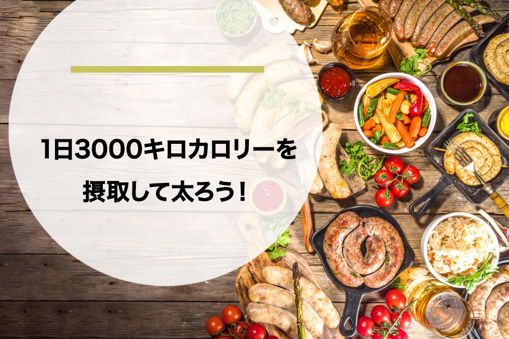 1日3,000キロカロリーを摂取して太ろう！