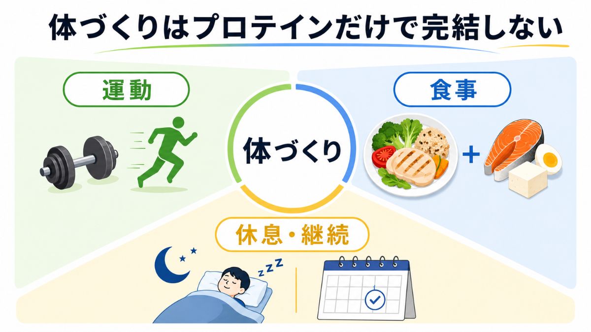 体づくりはプロテインだけで完結しない