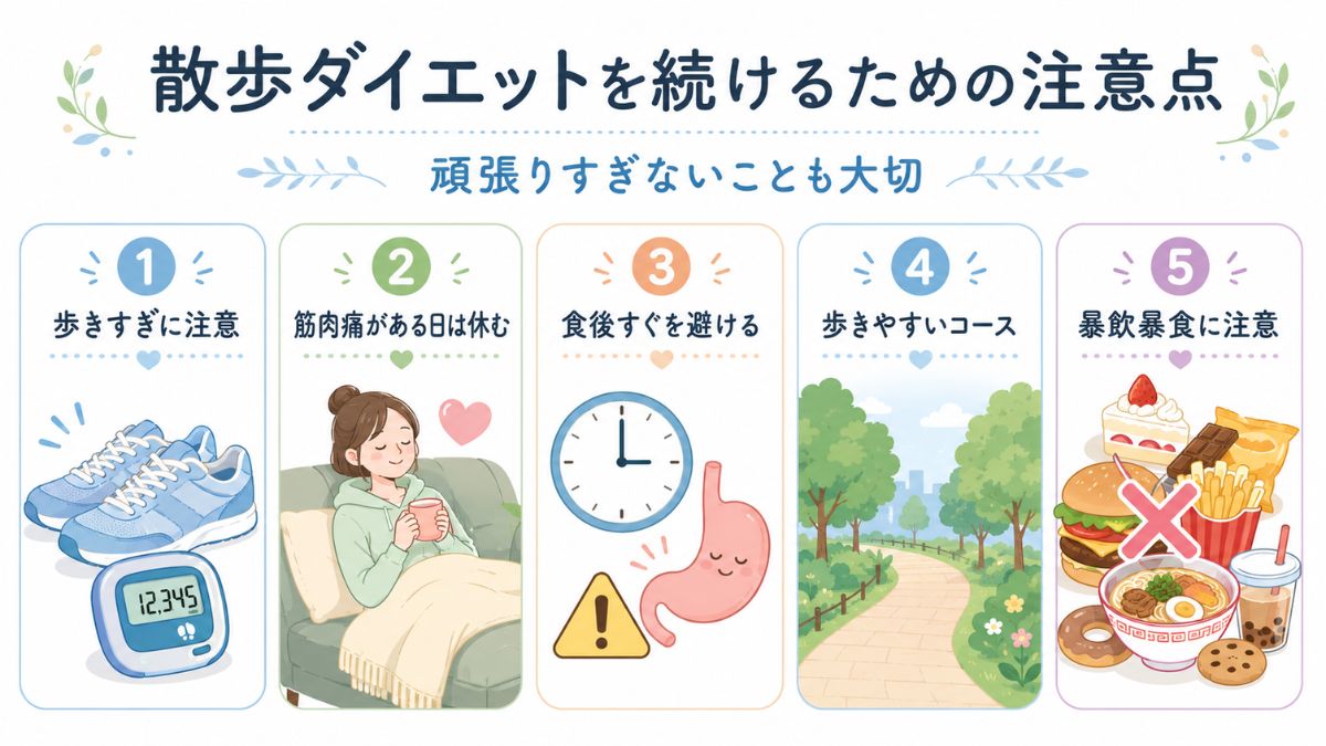 散歩ダイエットを続けるための注意点