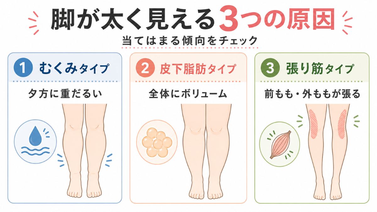 脚が太く見える3つの原因