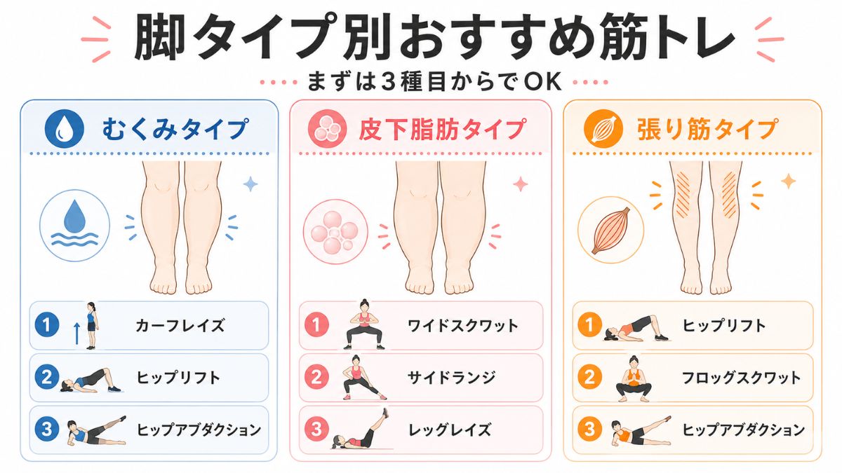 脚タイプ別おすすめ筋トレ