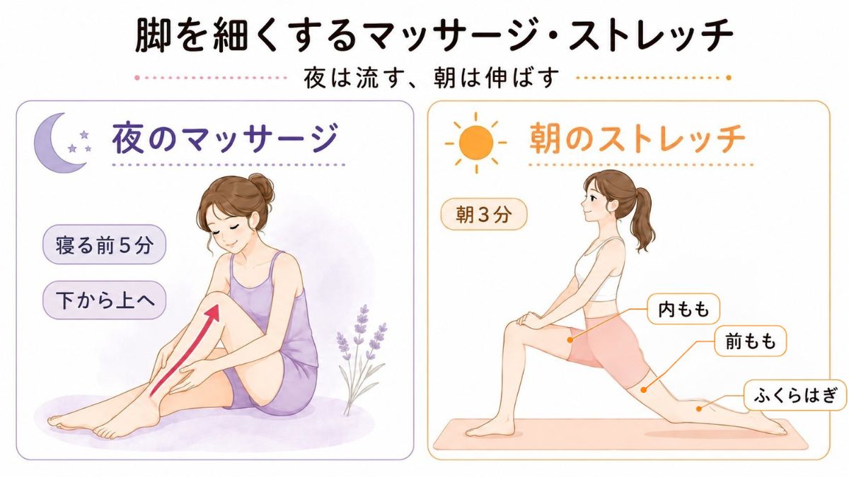脚を細くするマッサージ・ストレッチ