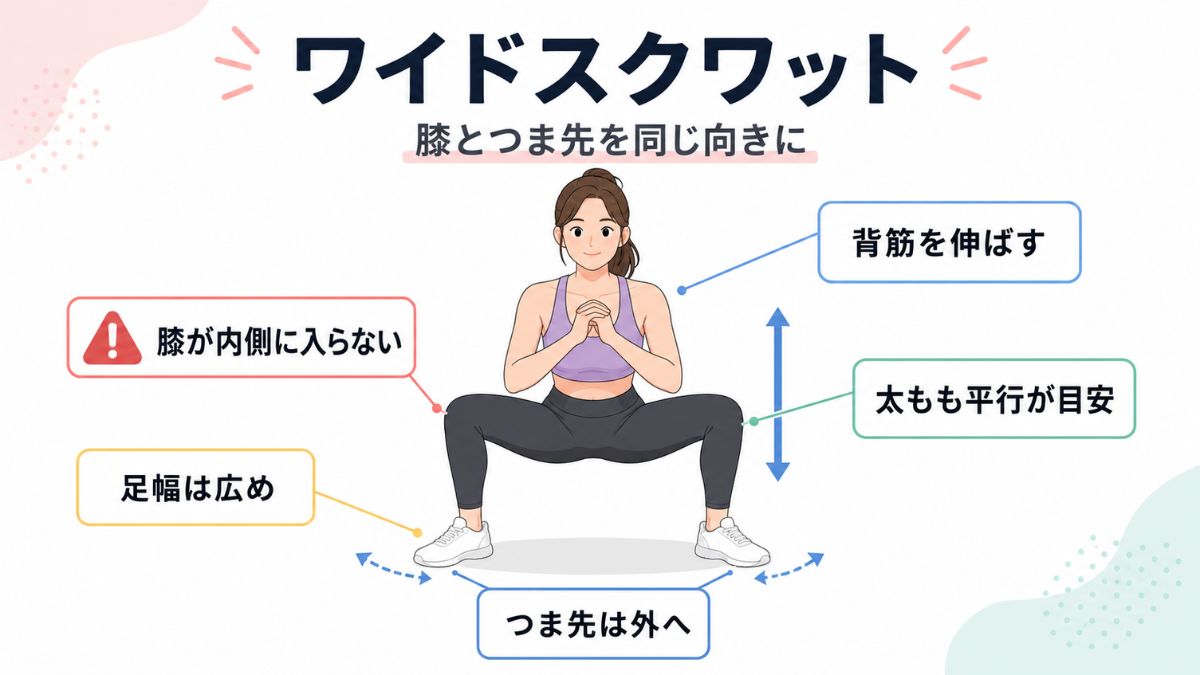 ワイドスクワットのやり方