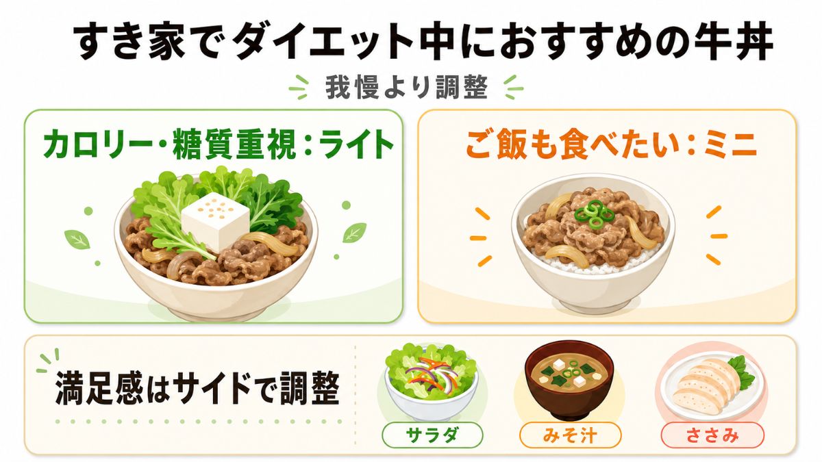 すき家でダイエット中におすすめの牛丼